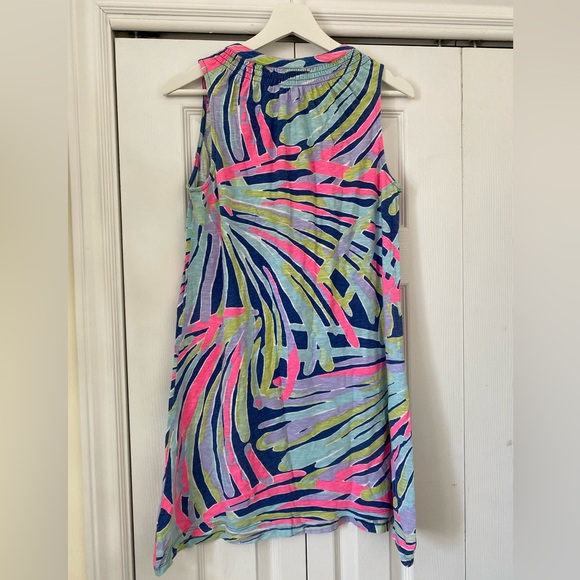 Lilly Pulitzer The Essie Dress in Indigo Sea Dreamin  smock neck gold buttons M - Picture 4 of 16